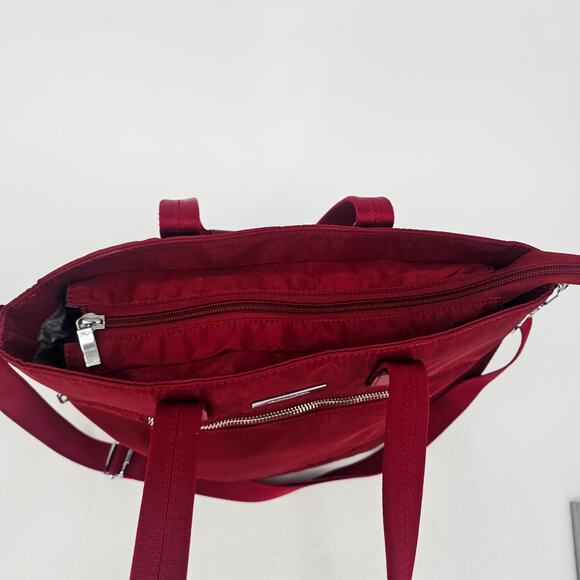 Hedgren Aura Glaze Red Water Resistant Tote Handbag Nylon Crossbody - Picture 5 of 16